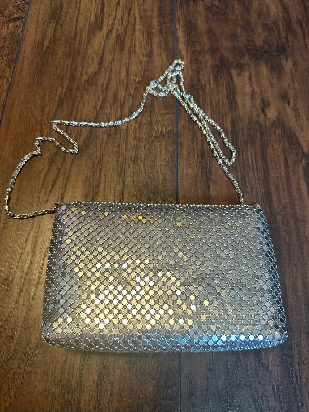 Silver Sequin Evening Crossbody Bag - Unbranded
